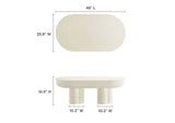 EEI-6763-WHI Caspian Oval Concrete Coffee Table By Modway
