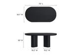 EEI-6764-BLK Caspian 72" Oval Concrete Dining Table By Modway