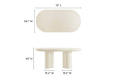 EEI-6764-WHI Caspian 72" Oval Concrete Dining Table By Modway