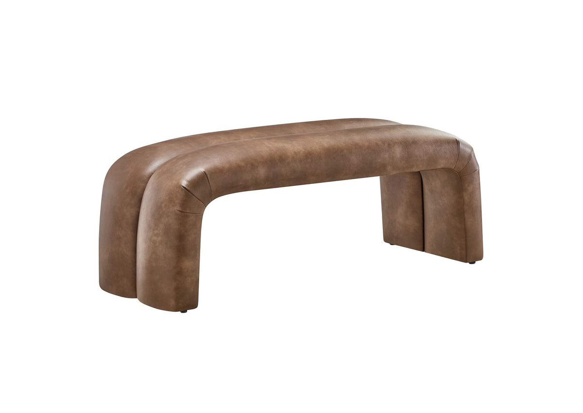 EEI-6770-BRN Dax 50. 5 Inch Vegan Leather Upholstered Accent Bench By Modway