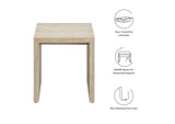 EEI-6772-TRA Mirella Faux Travertine Side Table By Modway