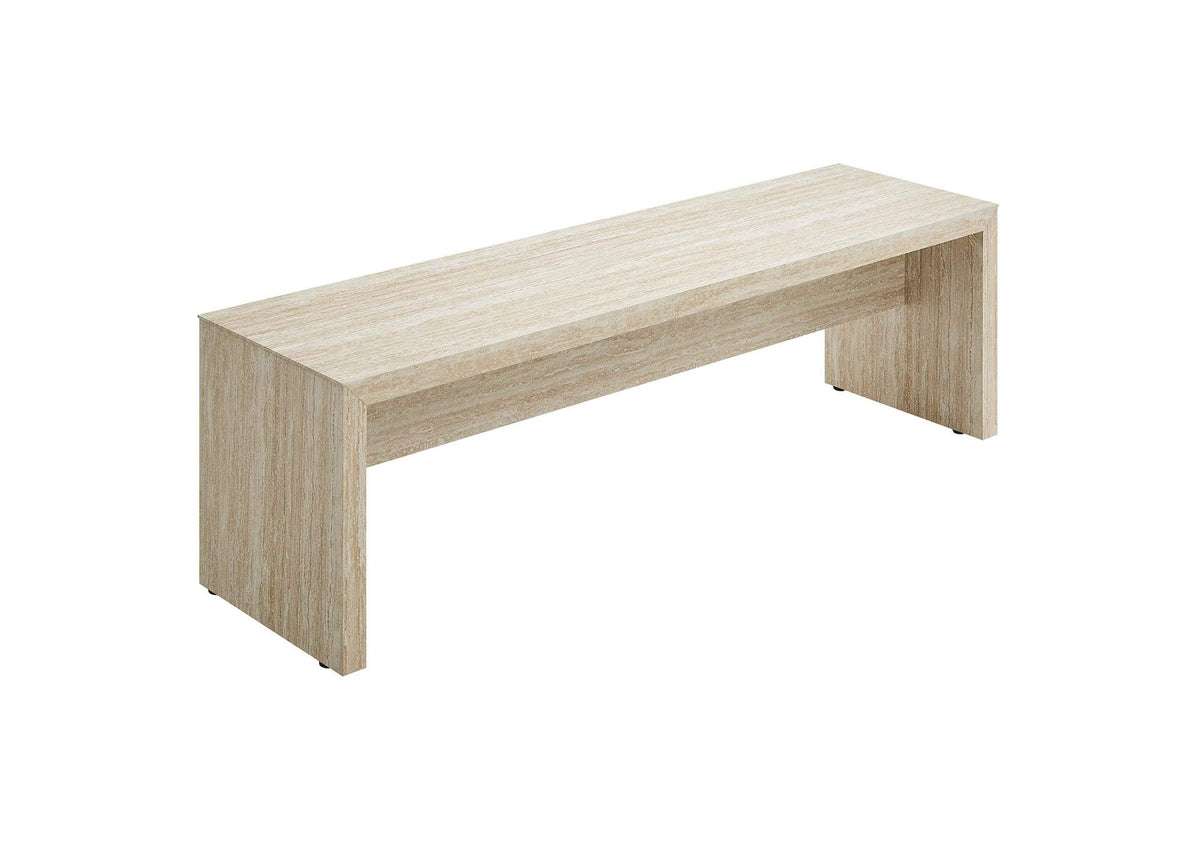 EEI-6773-TRA Mirella 62" Faux Travertine Long Bench By Modway