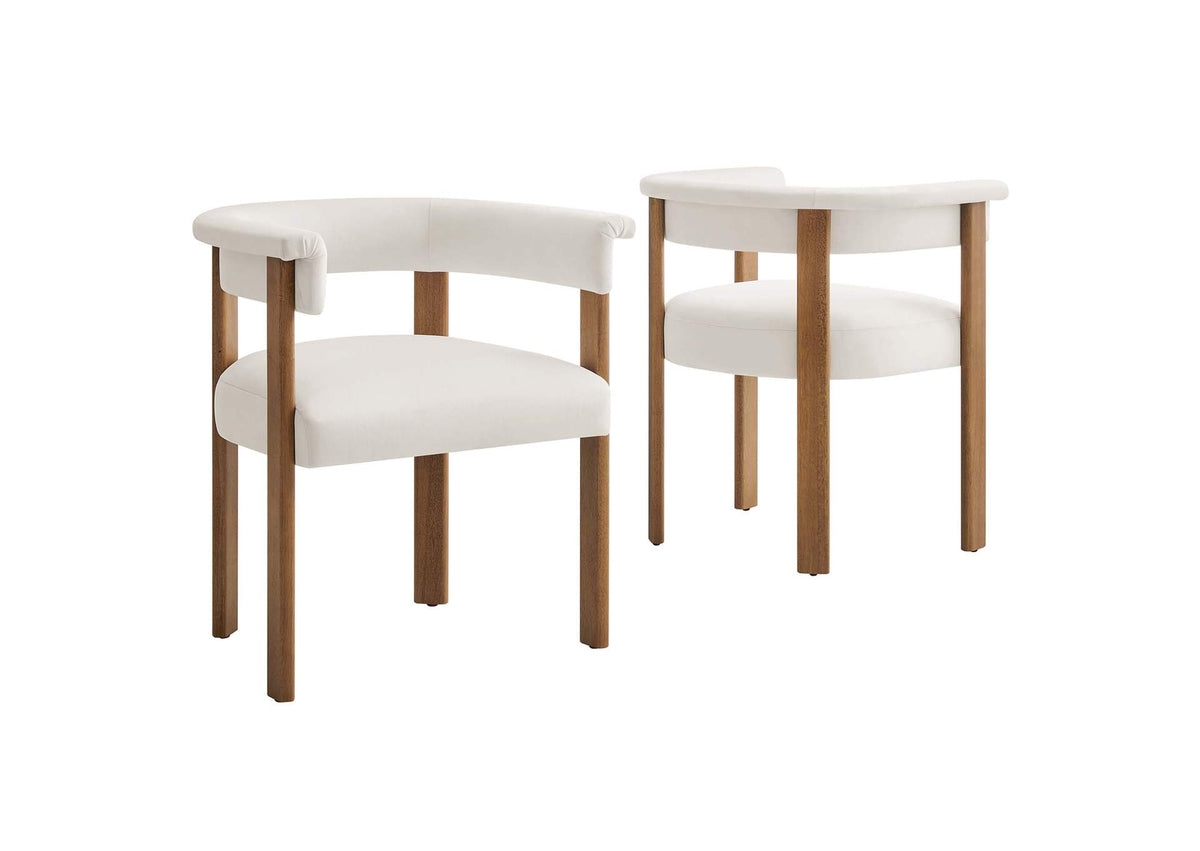 EEI-6775-ALA-DBR Imogen Performance Velvet Barrel Dining Chairs Set Of 2 By Modway