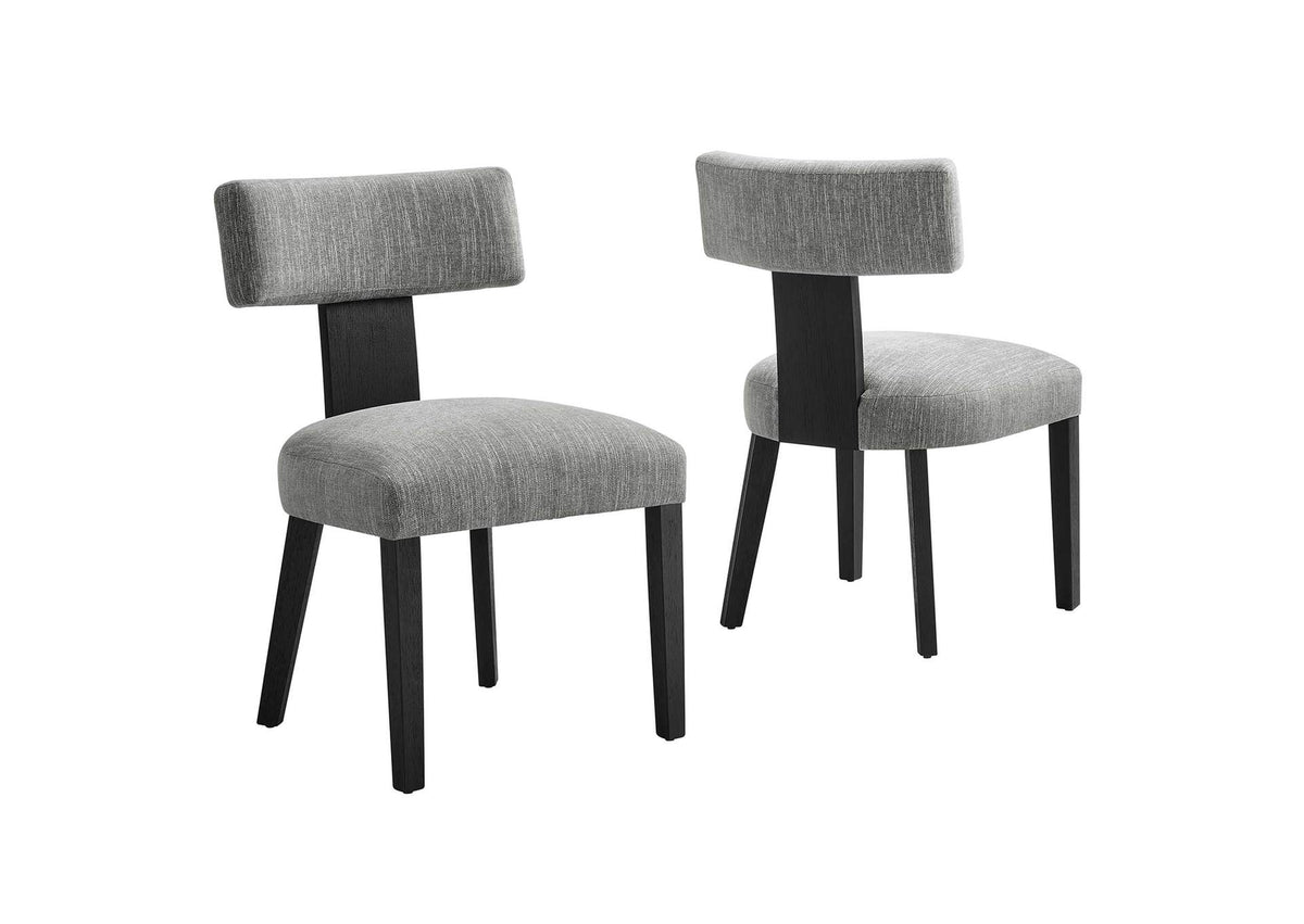 EEI-6777-HEG-BLK Nalani Fabric Upholstered Dining Chairs Set Of 2 By Modway