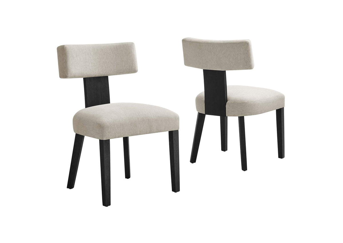 EEI-6777-HEI-BLK Nalani Fabric Upholstered Dining Chairs Set Of 2 By Modway