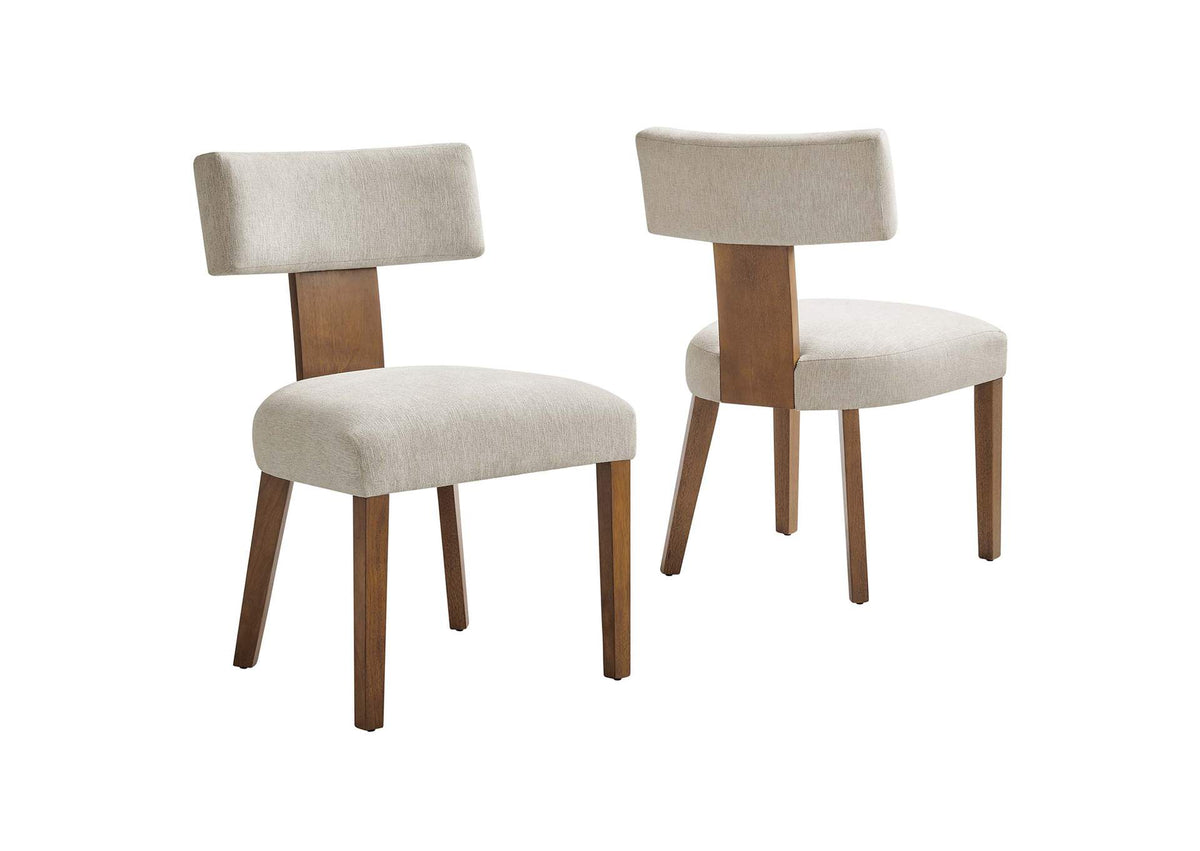 EEI-6777-HEI-DBR Nalani Fabric Upholstered Dining Chairs Set Of 2 By Modway