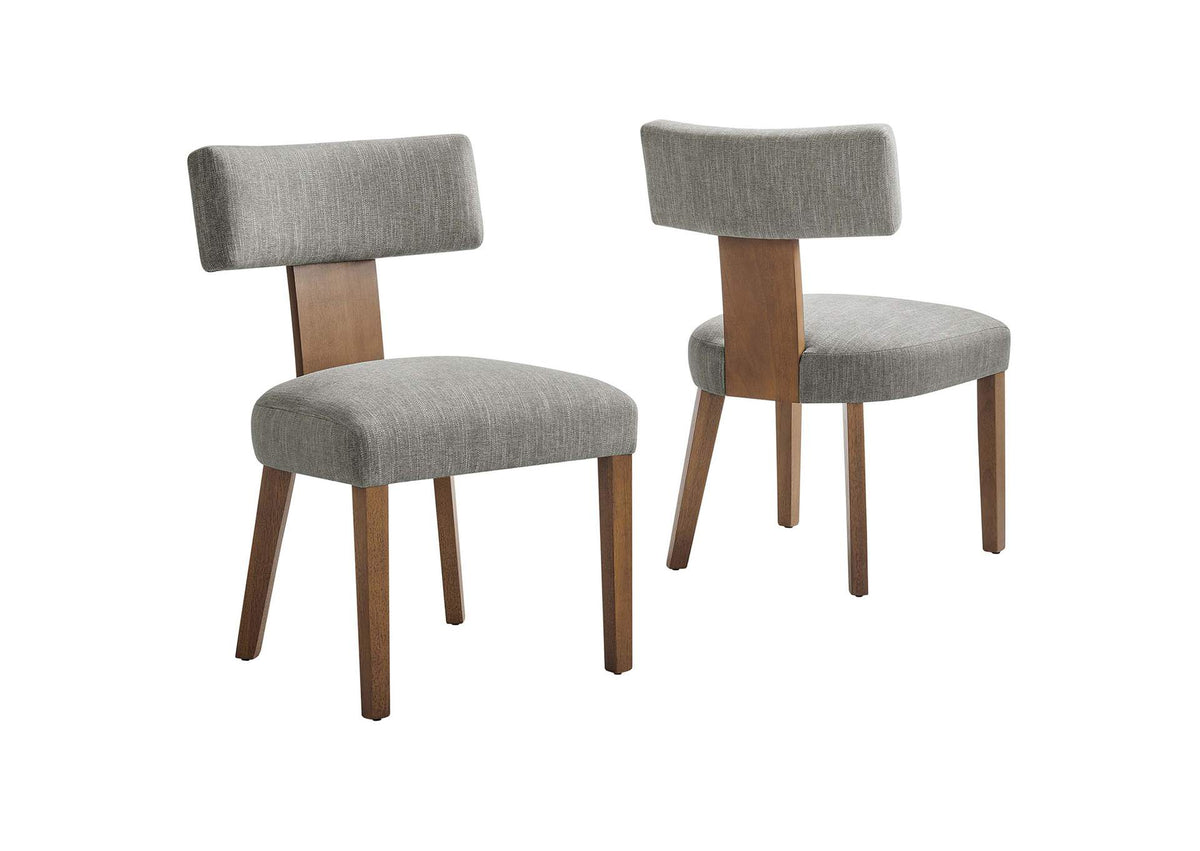 EEI-6777-HEW-DBR Nalani Fabric Upholstered Dining Chairs Set Of 2 By Modway