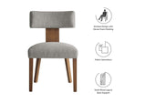 EEI-6777-HEW-DBR Nalani Fabric Upholstered Dining Chairs Set Of 2 By Modway
