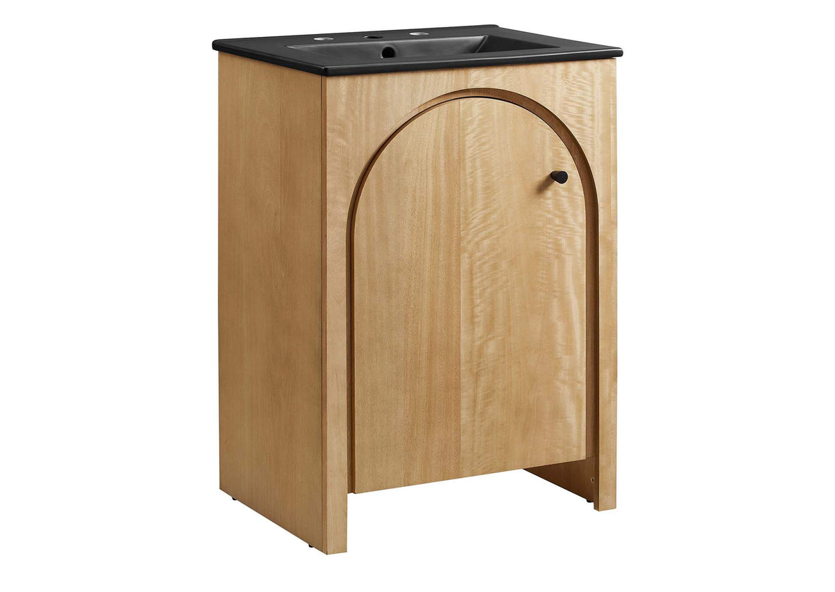 EEI-6789-OAK-BLK Appia 24" Bathroom Vanity By Modway