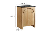 EEI-6789-OAK-BLK Appia 24" Bathroom Vanity By Modway