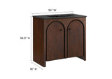 EEI-6791-WAL-BLK Appia 36" Bathroom Vanity By Modway