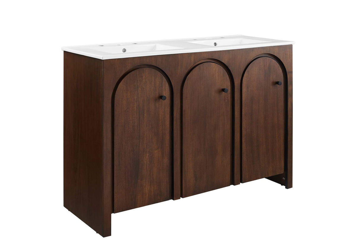 EEI-6792-WAL-WHI Appia 48" Double Sink Bathroom Vanity By Modway