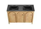 EEI-6793-OAK-BLK Appia 48" Double Sink Bathroom Vanity By Modway