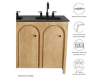 EEI-6793-OAK-BLK Appia 48" Double Sink Bathroom Vanity By Modway