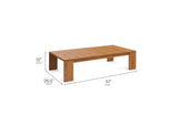 EEI-6799-NAT-LGR Tahoe 2-Piece Outdoor Patio Acacia Wood Sofa And Coffee Table Set By Modway