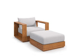 EEI-6800-NAT-LGR Tahoe 2-Piece Outdoor Patio Acacia Wood Armchair And Ottoman Set By Modway