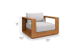 EEI-6800-NAT-LGR Tahoe 2-Piece Outdoor Patio Acacia Wood Armchair And Ottoman Set By Modway