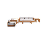 EEI-6801-NAT-LGR Tahoe 5 Piece Outdoor Patio Acacia Wood Furniture Set By Modway