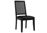 EEI-6802-BLK-BLK-BLK Arlo Vegan Leather Upholstered Faux Rattan And Wood Dining Side Chairs Set Of 2 By Modway