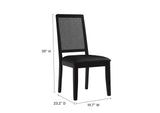 EEI-6802-BLK-BLK-BLK Arlo Vegan Leather Upholstered Faux Rattan And Wood Dining Side Chairs Set Of 2 By Modway