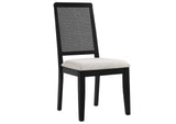 EEI-6803-BLK-BLK-HEI Arlo Faux Rattan And Wood Dining Side Chairs Set Of 2 By Modway