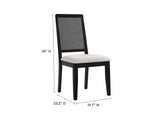 EEI-6803-BLK-BLK-HEI Arlo Faux Rattan And Wood Dining Side Chairs Set Of 2 By Modway