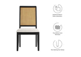 EEI-6803-BLK-NAT-HEI Arlo Faux Rattan And Wood Dining Side Chairs Set Of 2 By Modway