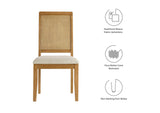 EEI-6803-NAT-NAT-HLB Arlo Faux Rattan And Wood Dining Side Chairs Set Of 2 By Modway