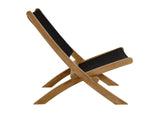 EEI-6808-NAT-BLK Vienna Outdoor Patio Teak And Rope Folding Accent Lounge Chair By Modway