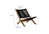 EEI-6808-NAT-BLK Vienna Outdoor Patio Teak And Rope Folding Accent Lounge Chair By Modway