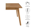 EEI-6813-NAT Vienna Outdoor Patio Teak Wood Extendable Dining Table By Modway