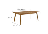 EEI-6813-NAT Vienna Outdoor Patio Teak Wood Extendable Dining Table By Modway