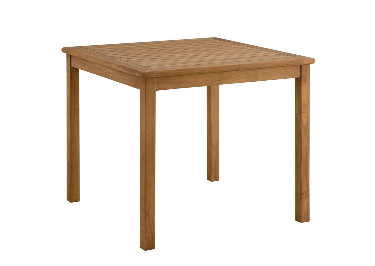 EEI-6814-NAT Vienna 34" Square Outdoor Patio Teak Wood Dining Table By Modway