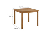 EEI-6814-NAT Vienna 34" Square Outdoor Patio Teak Wood Dining Table By Modway