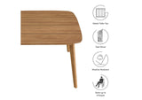 EEI-6815-NAT Vienna 46" Square Outdoor Patio Teak Wood Dining Table By Modway