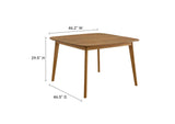 EEI-6815-NAT Vienna 46" Square Outdoor Patio Teak Wood Dining Table By Modway