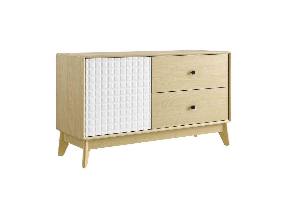 EEI-6817-NAT-WHI Nectar 43" Wood Grain Accent Cabinet By Modway