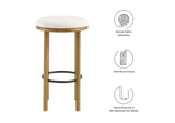 EEI-6819-OAK-IVO Fable Boucle Fabric Bar Stools Set Of 2 By Modway