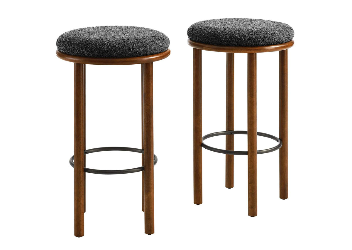 EEI-6819-WAL-CHA Fable Boucle Fabric Bar Stools Set Of 2 By Modway