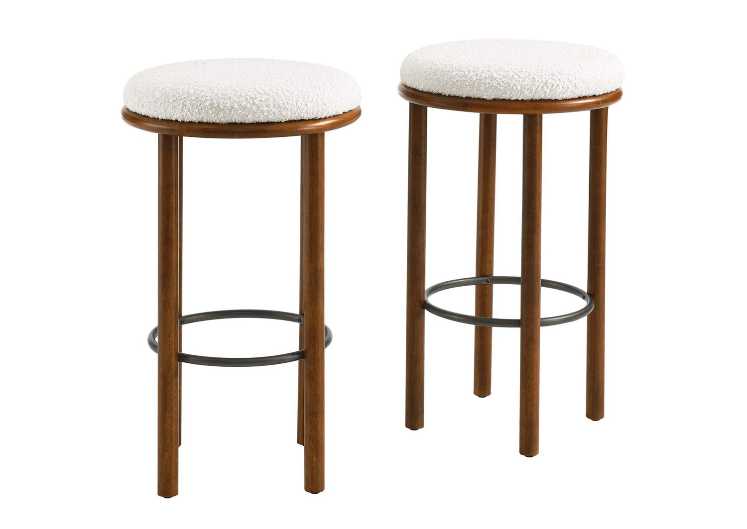 EEI-6819-WAL-IVO Fable Boucle Fabric Bar Stools Set Of 2 By Modway