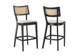 EEI-6820-BLK-BEI Caledonia Wood Bar Stools Set Of 2 By Modway
