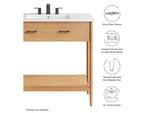 EEI-6822-NAT-WHI Zaire 36" Bathroom Vanity By Modway