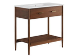 EEI-6822-WAL-WHI Zaire 36" Bathroom Vanity By Modway