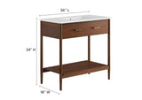 EEI-6822-WAL-WHI Zaire 36" Bathroom Vanity By Modway
