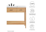 EEI-6824-NAT-WHI Zaire 48" Single Sink Bathroom Vanity By Modway