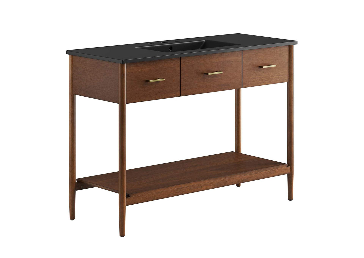 EEI-6825-WAL-BLK Zaire 48" Single Sink Bathroom Vanity By Modway