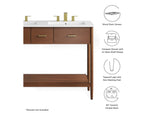 EEI-6826-WAL-WHI Zaire 48" Double Sink Bathroom Vanity By Modway