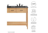 EEI-6827-NAT-BLK Zaire 48" Double Sink Bathroom Vanity By Modway
