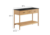 EEI-6827-NAT-BLK Zaire 48" Double Sink Bathroom Vanity By Modway