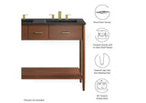 EEI-6827-WAL-BLK Zaire 48" Double Sink Bathroom Vanity By Modway